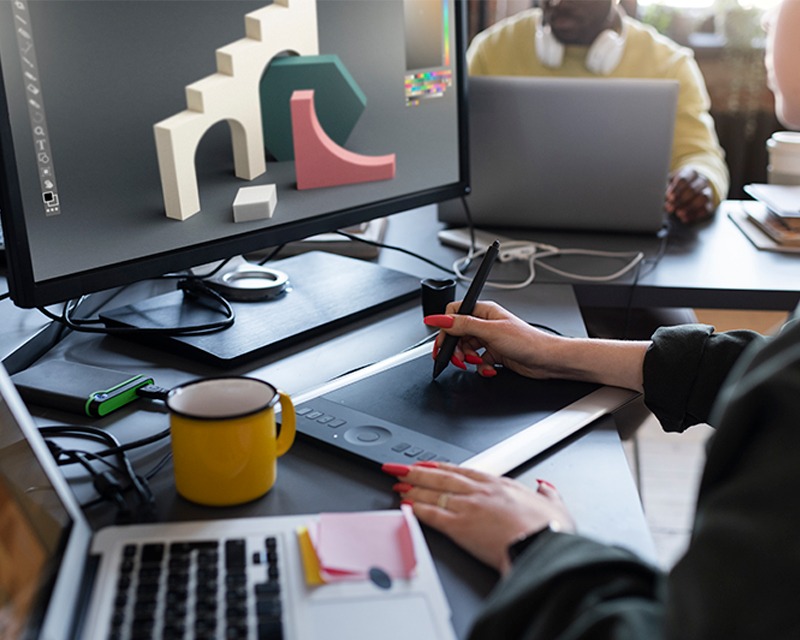 2D and 3D graphic design services representation created by SpotMedia for clients in Chennai, highlighting creative capability.