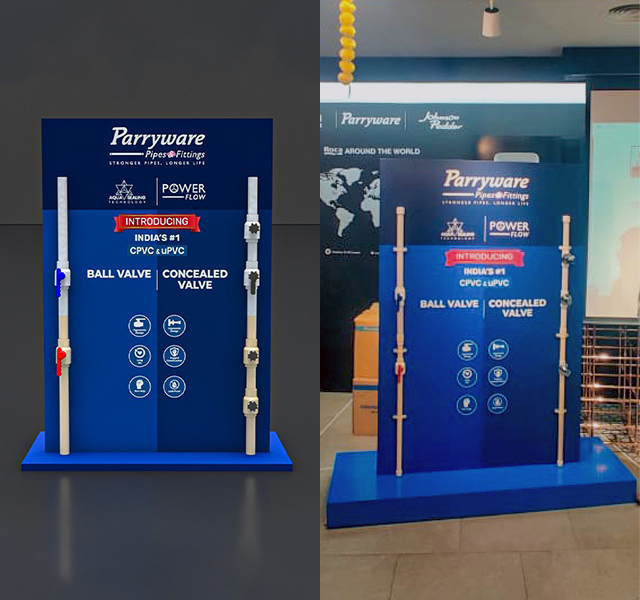 Directional signage board for events designed by SpotMedia, guiding visitors clearly through event or retail spaces.