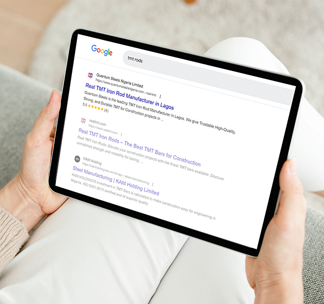 SEO ranking results graphic for Quantum Group created by SpotMedia, highlighting keyword growth and performance improvements.